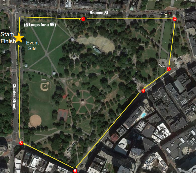 Route Map around the Boston Common