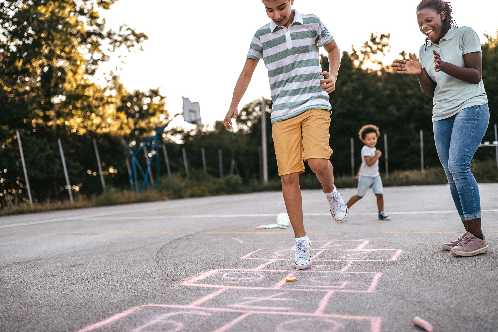 kids playing at a park